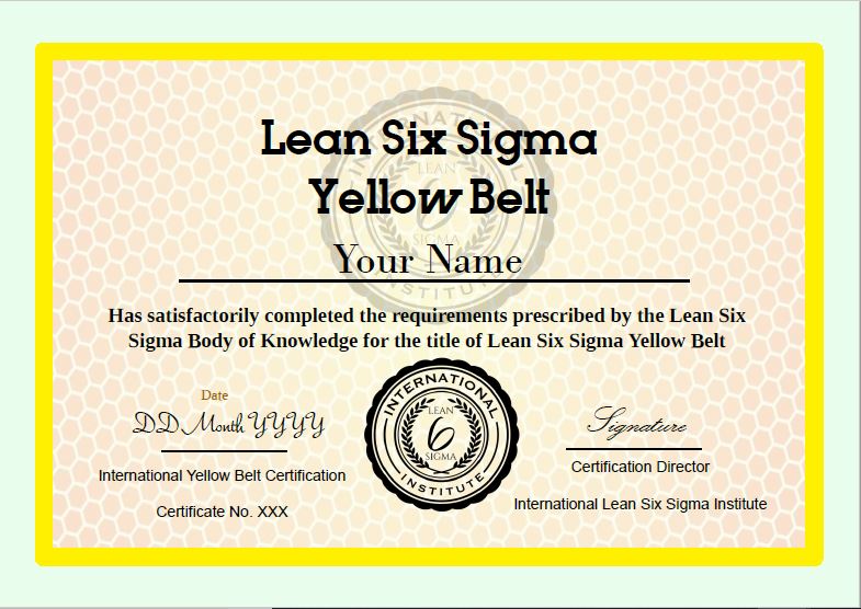 2-day Yellow Belt training and Internationally Accredited Certification ...